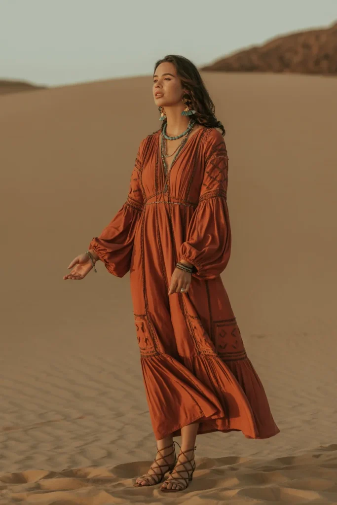 Boho maxi dress outfit