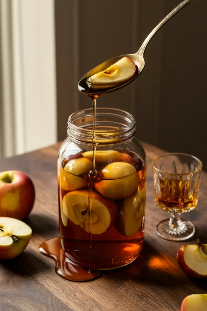 Brandied canned apple halves