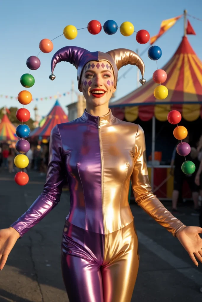 Carnival jester clown dress