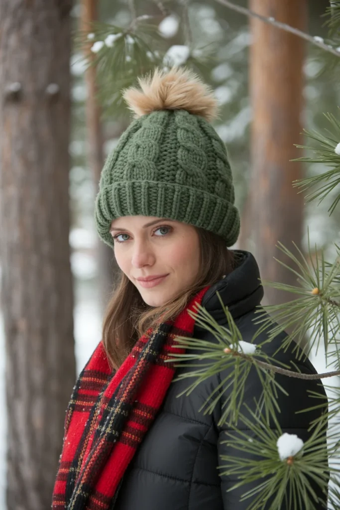 Chunky crochet hat green