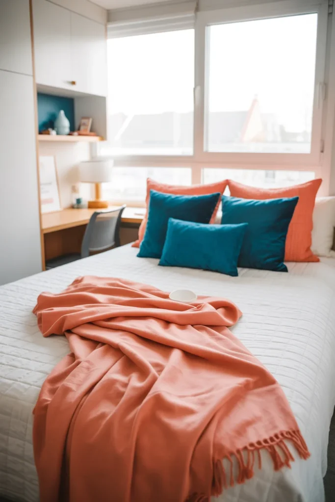 Coral Teal Dorm Color Scheme