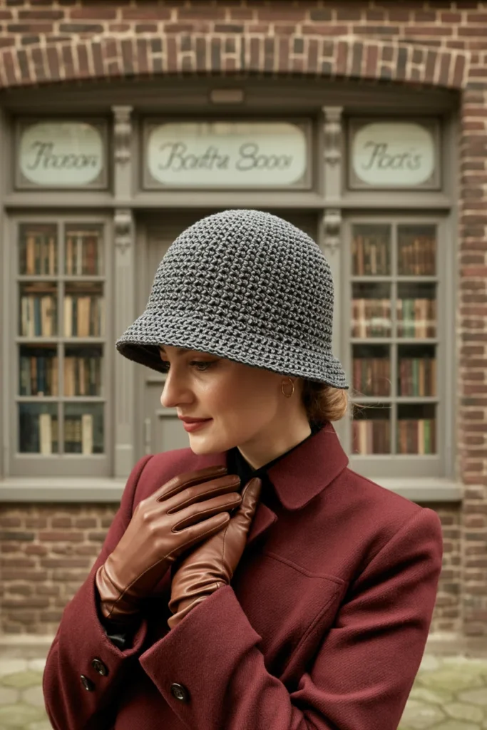 Crochet cloche hat vintage