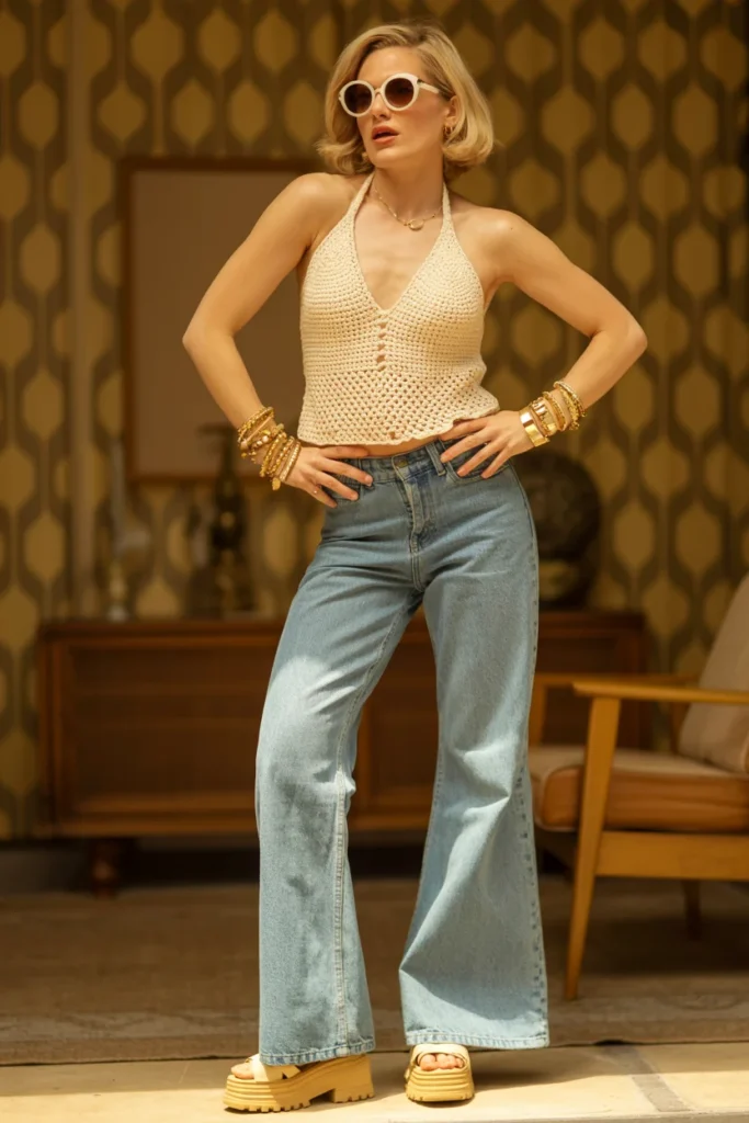 Crochet halter boho outfit