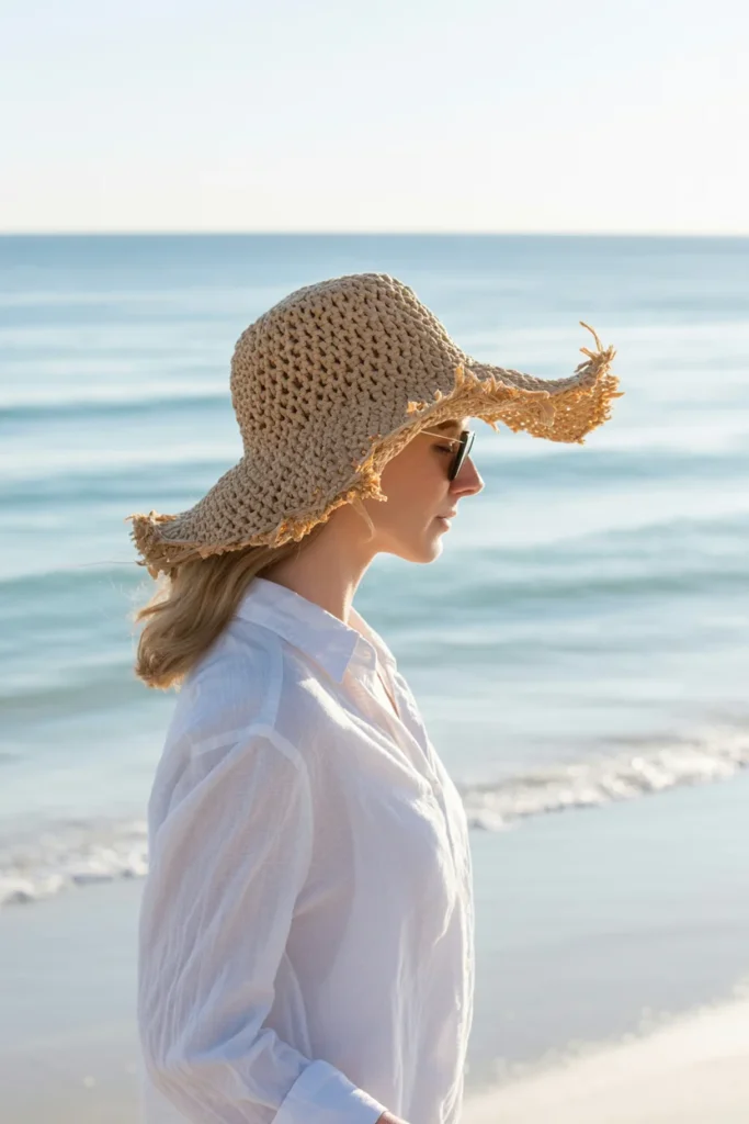 Crochet sun hat women