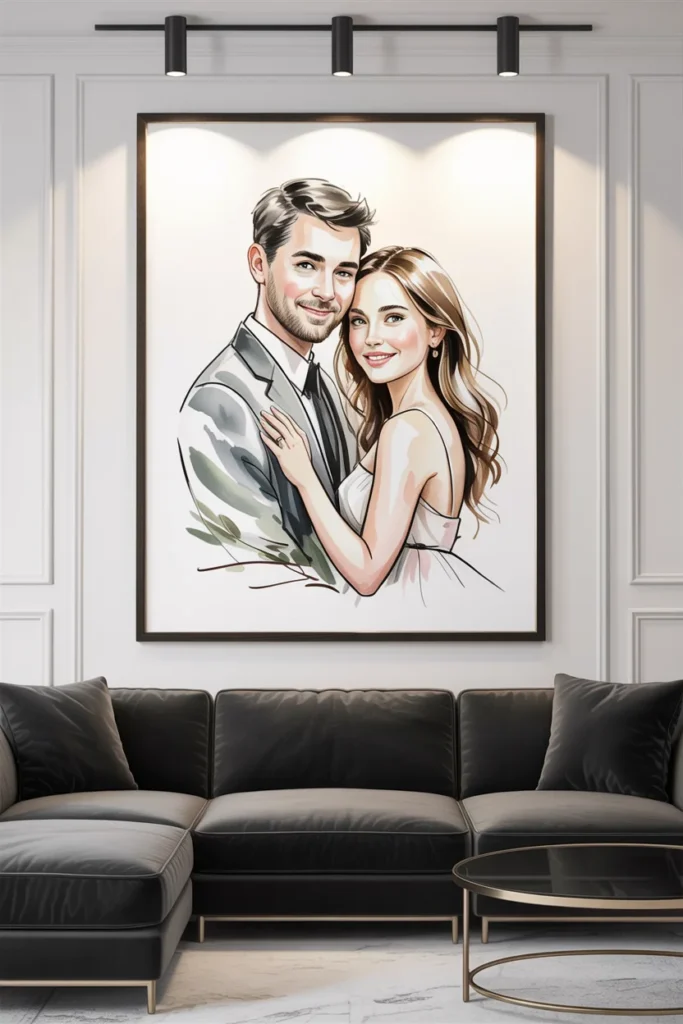 Custom couple portrait art