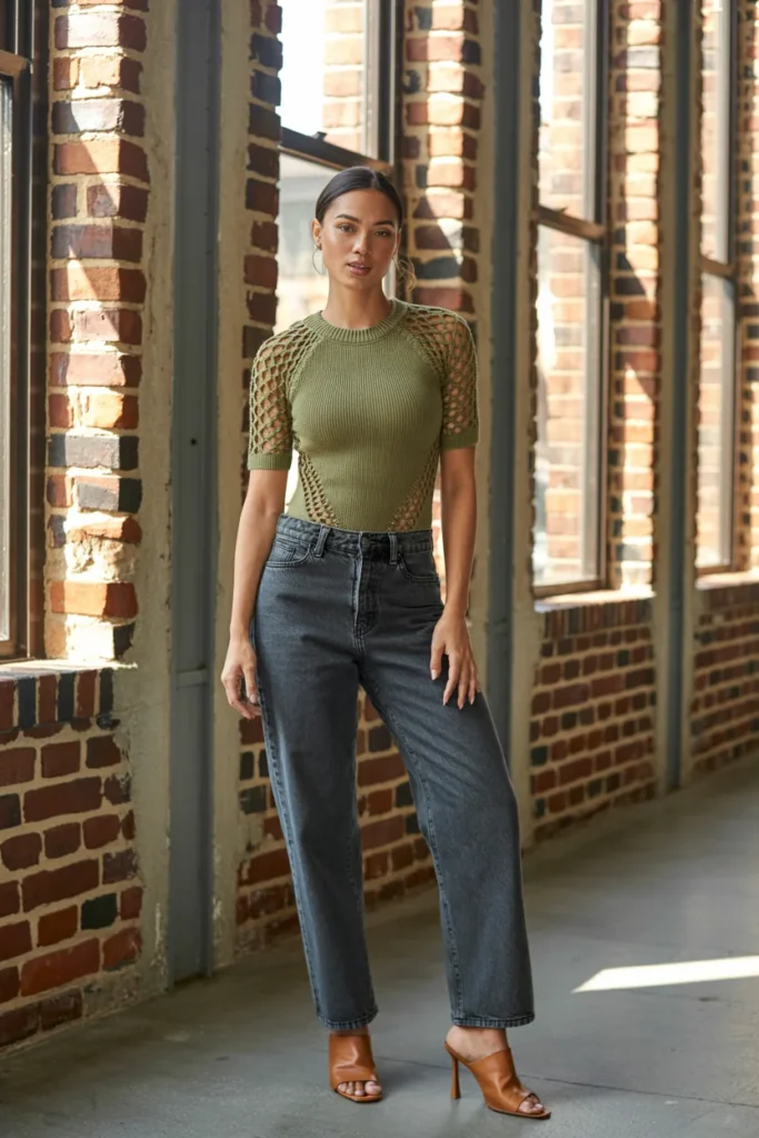 Cutout crochet statement top