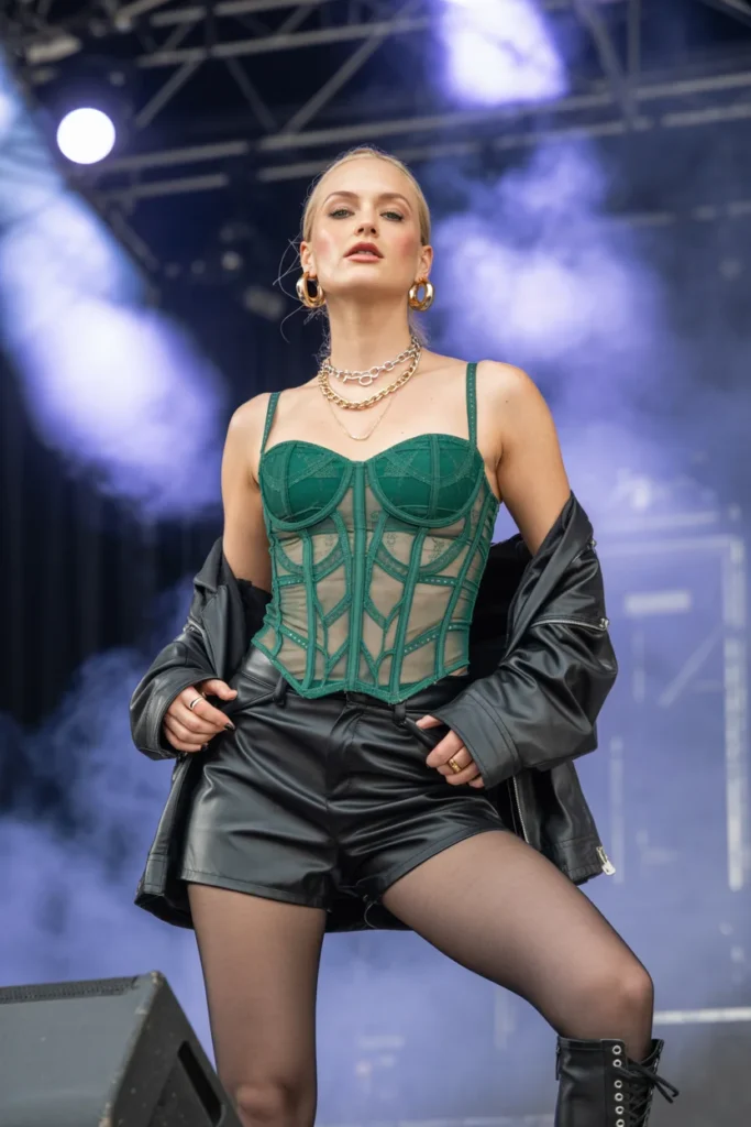 Emerald lace bustier top