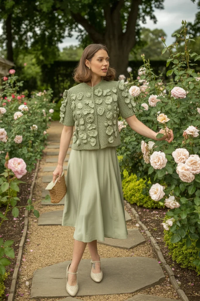 Floral crochet blouse