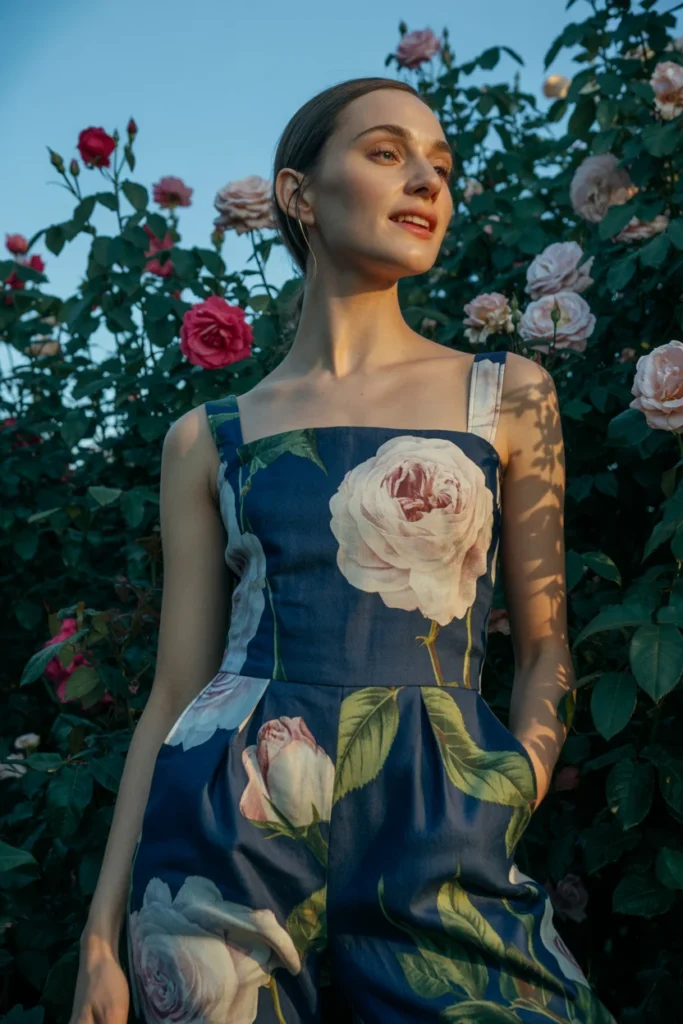 Floral jumpsuit garden party look