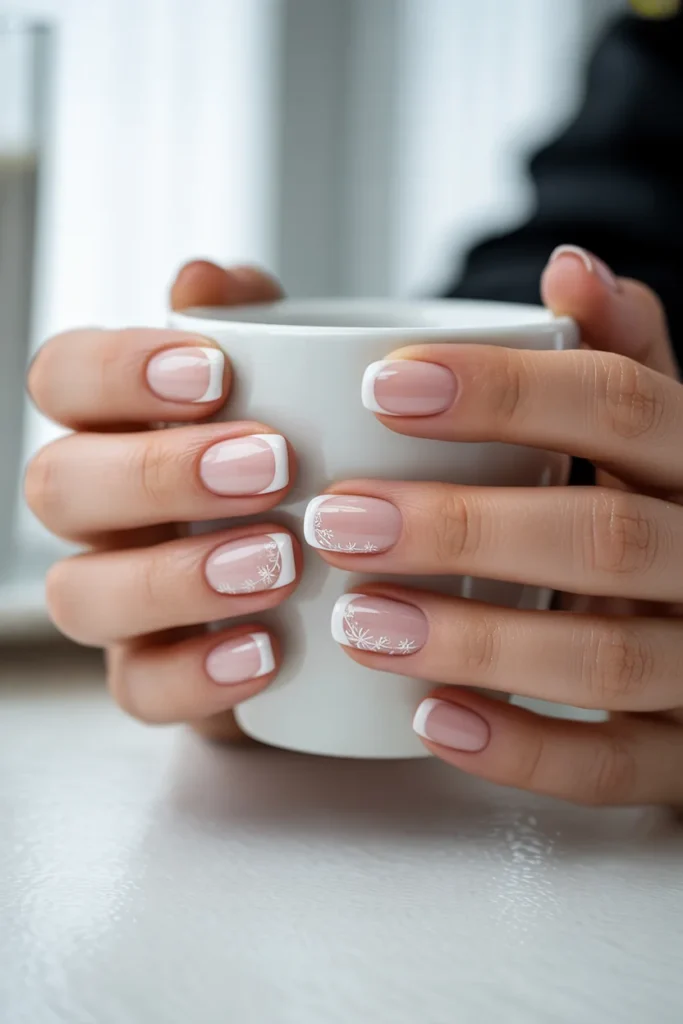 French tip winter nails