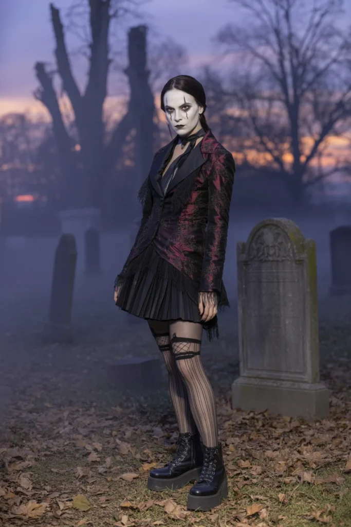 Gothic scary clown outfit