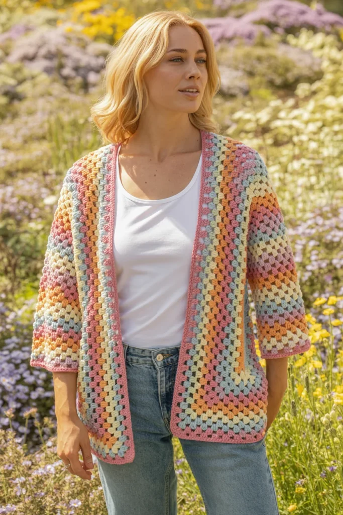 Granny square cardigan pattern