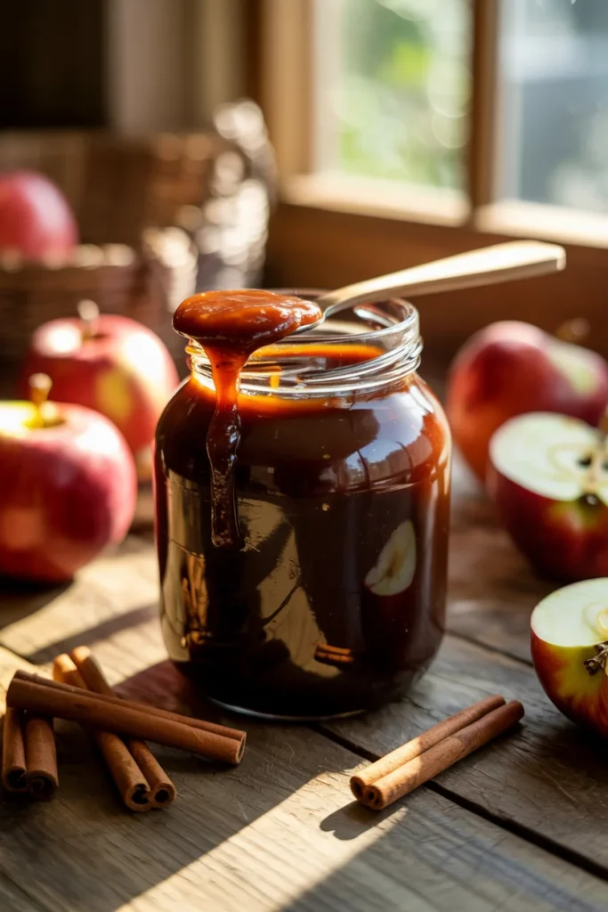Homemade apple butter jar