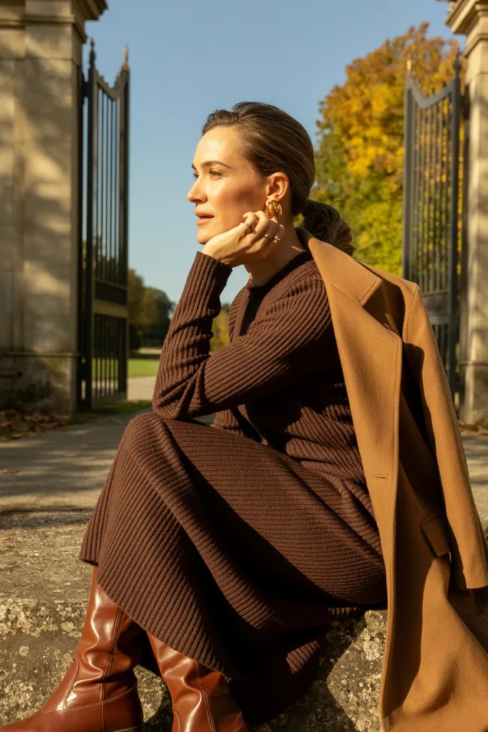 Knit dress sophisticated fall outfit