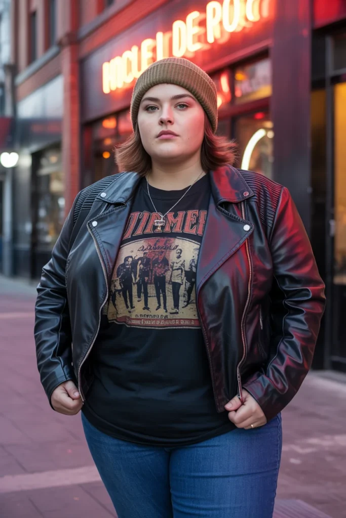 Layered plus size winter fashion