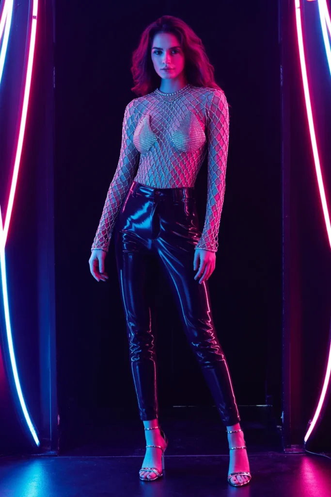 Mesh crochet bodysuit