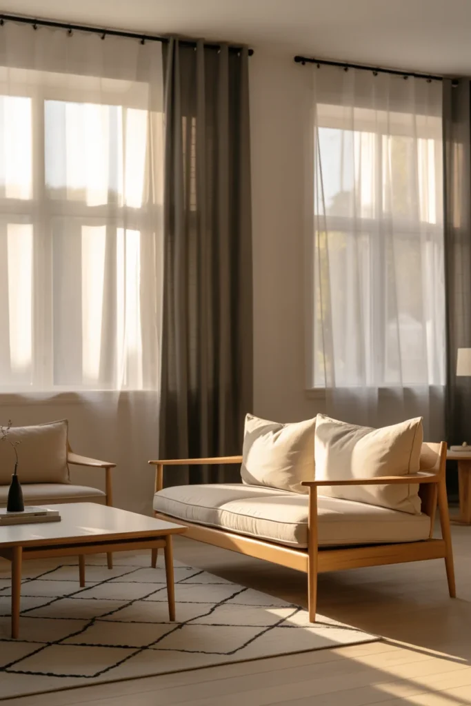 Curtain ideas for living room Minimalist window treatments