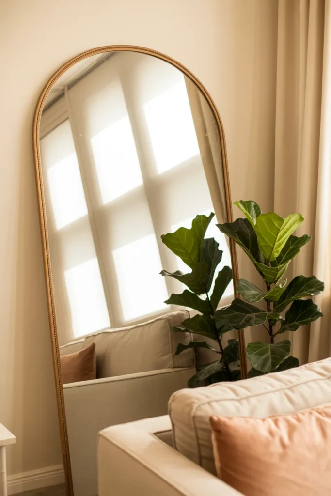 Mirror in small living room