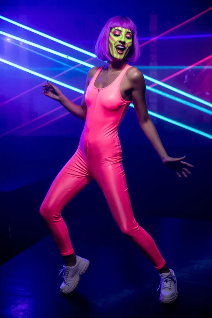 Modern neon clown costume