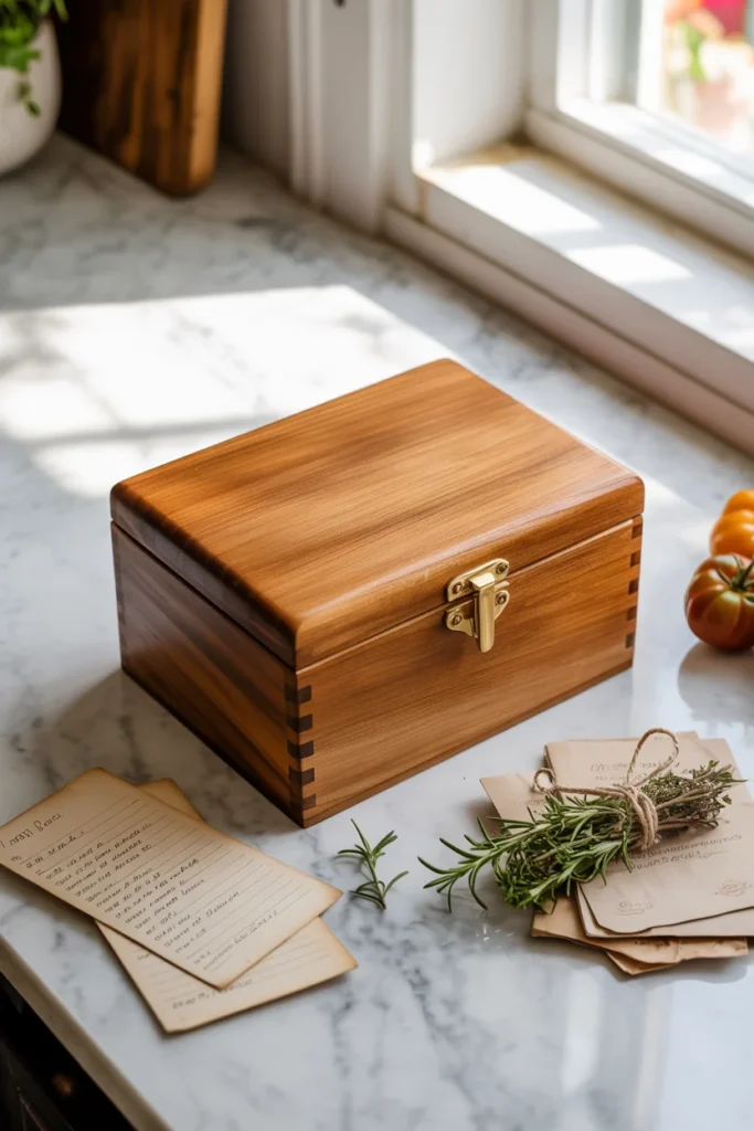 Personalized bridal shower gift recipe box