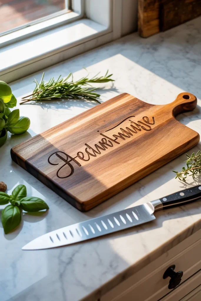 Personalized engagement cutting board