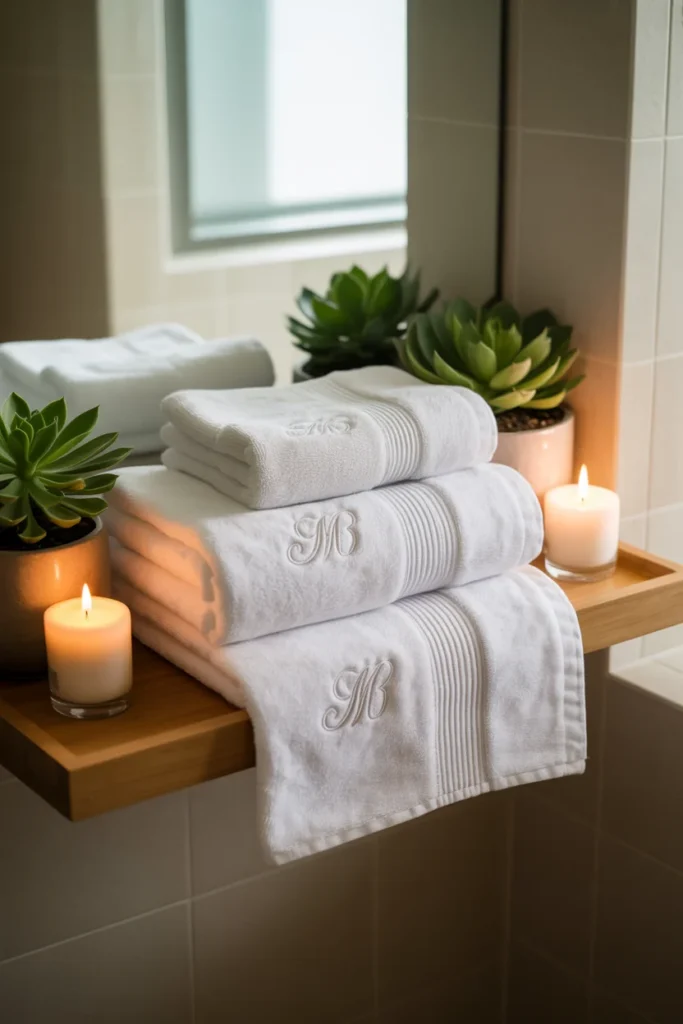 Personalized wedding shower gifts towels