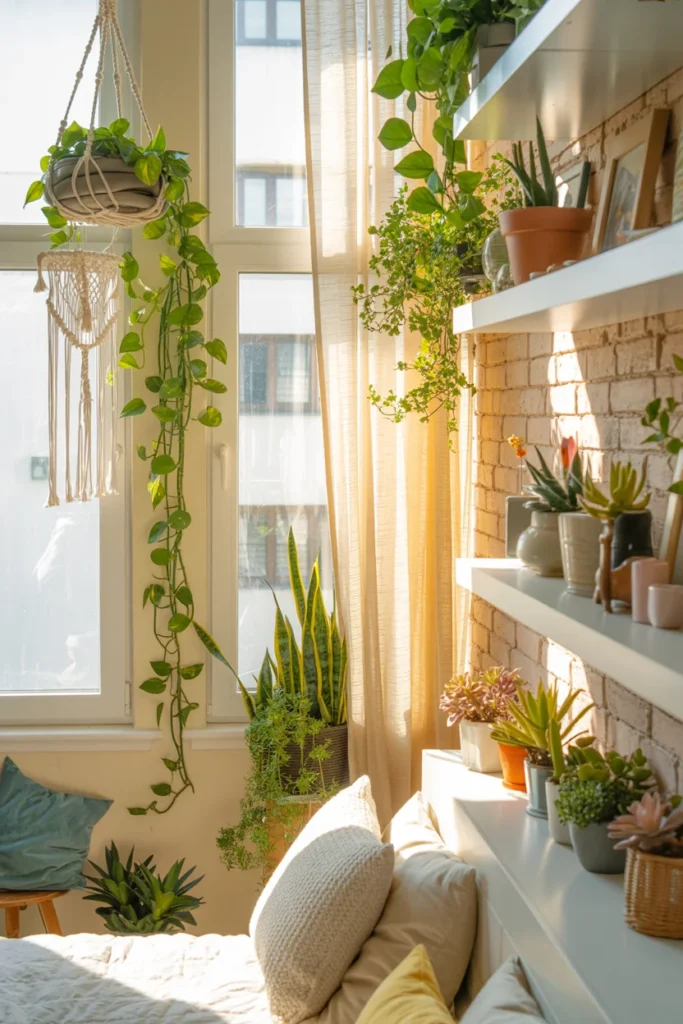 Plants in teen bedroom