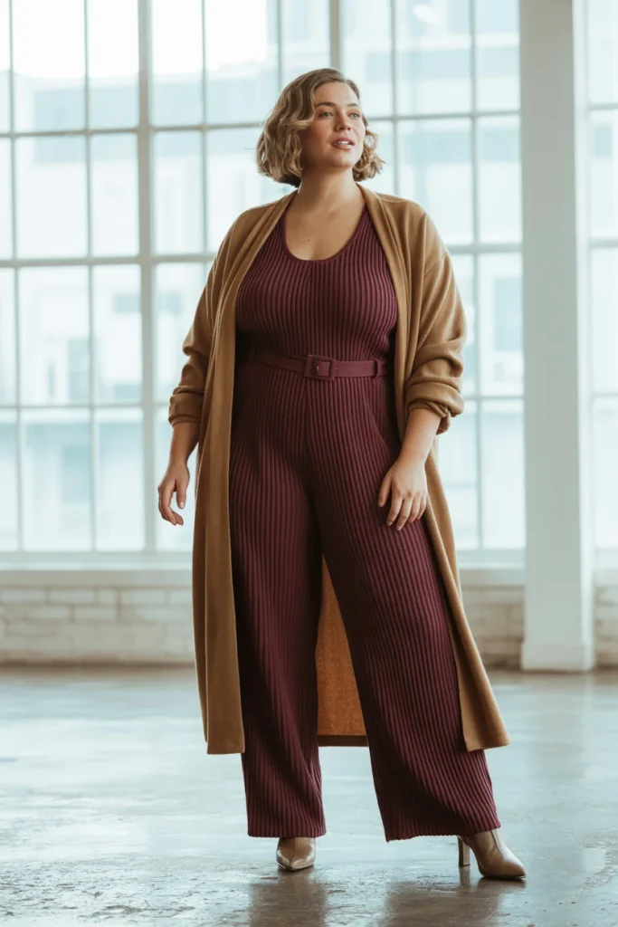 Plus size jumpsuit winter style