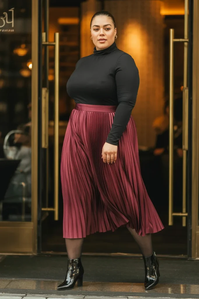 Plus size winter skirt outfit