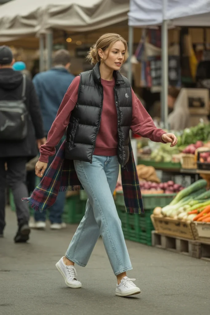 Puffer vest February outfit