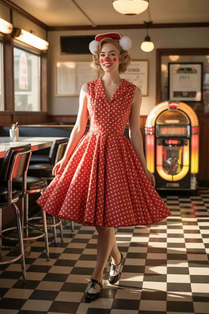 Retro vintage clown outfit