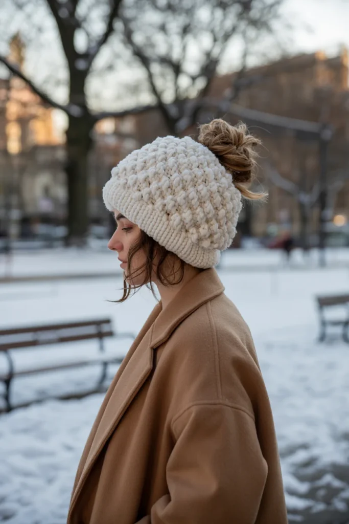 Slouchy crochet beanie women