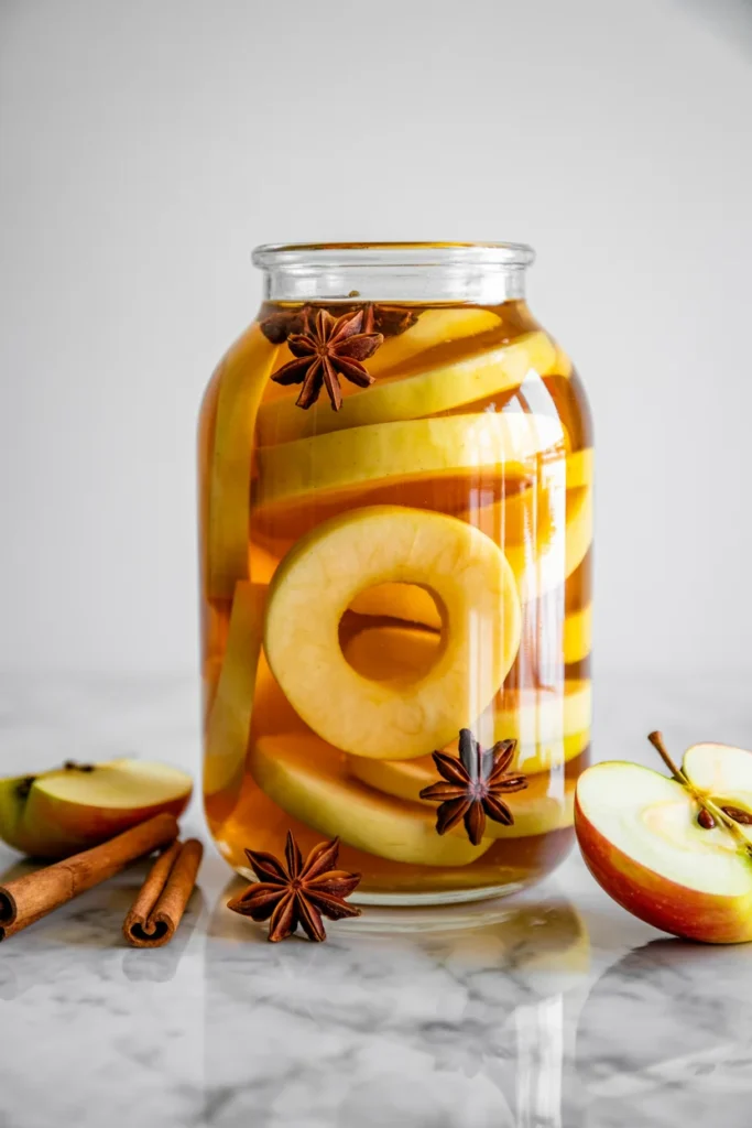 Spiced canned apple rings