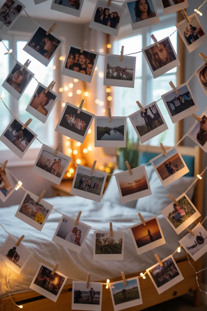 Teen bedroom photo display