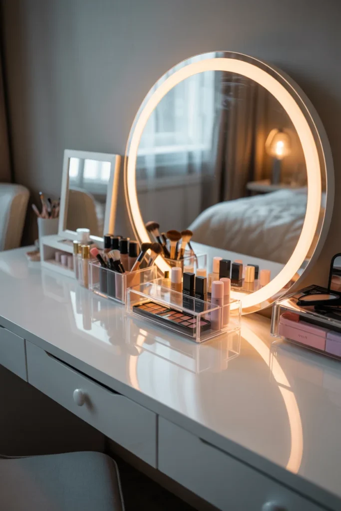 Teen vanity bedroom setup