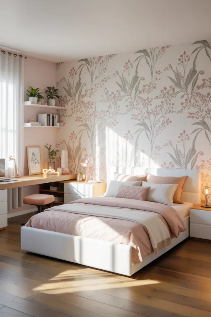 Teenage bedroom accent wall