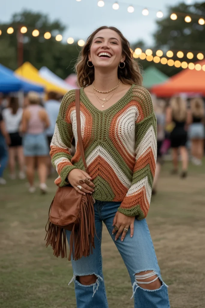 Tie dye crochet jumper