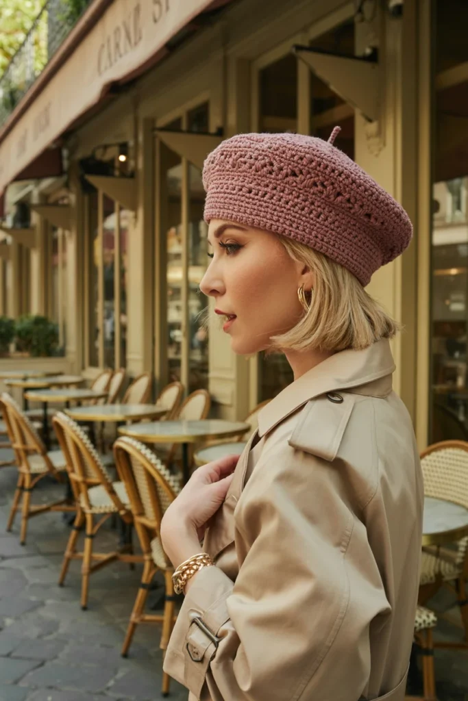Vintage crochet hat beret