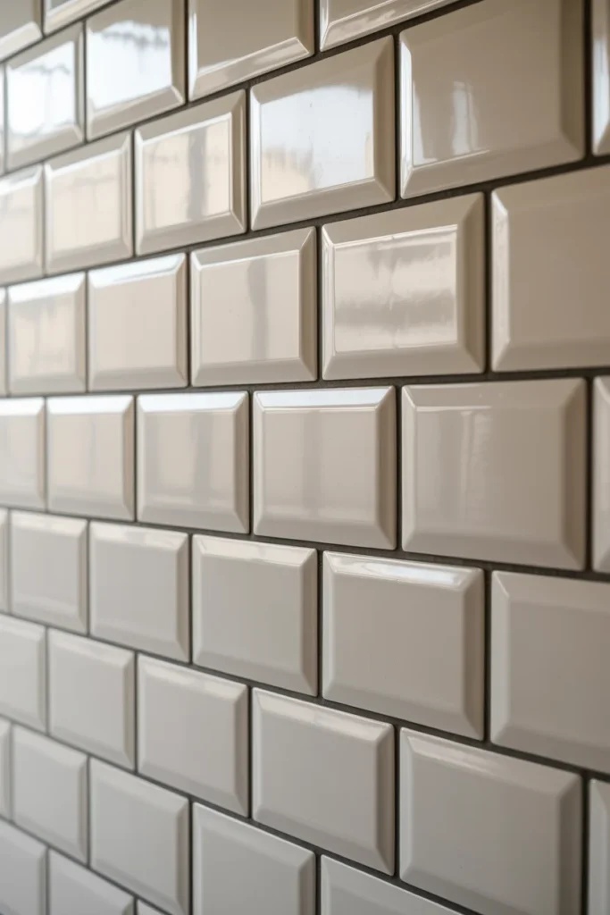 White subway tile black grout