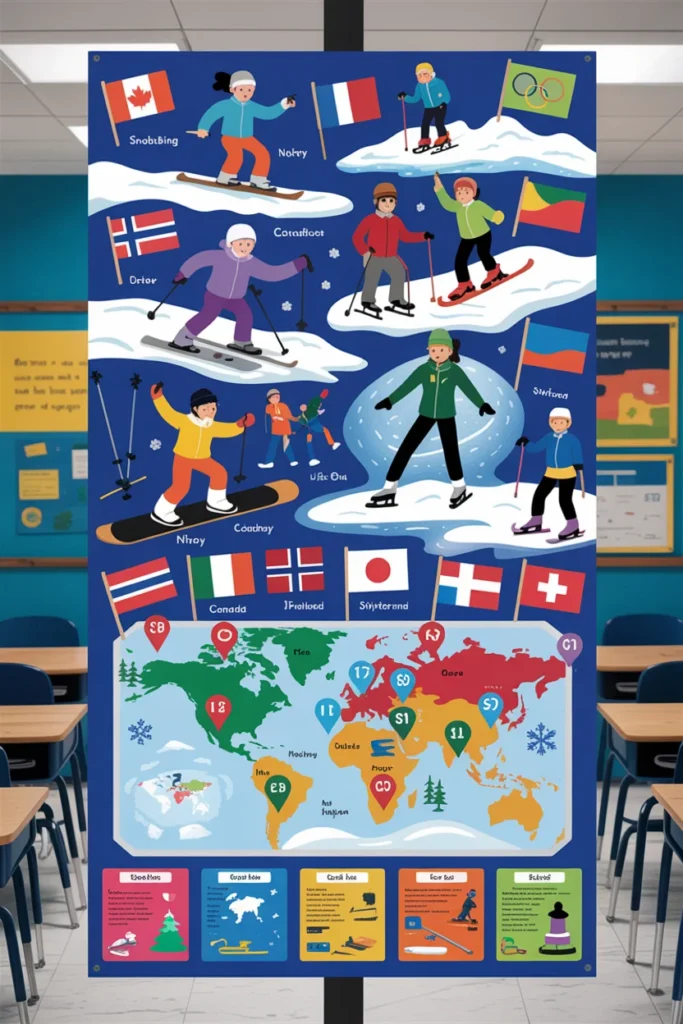 Winter bulletin board displays