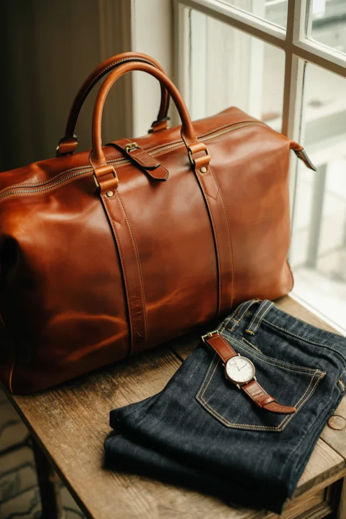 leather weekender bag gift