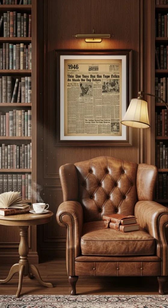 1946 birthday newspaper framed gift