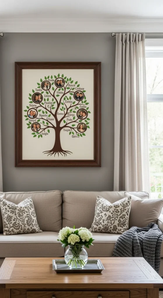80th birthday family tree wall art