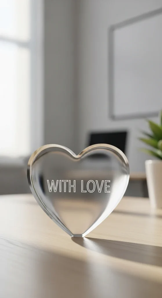 Acrylic heart memorial gift