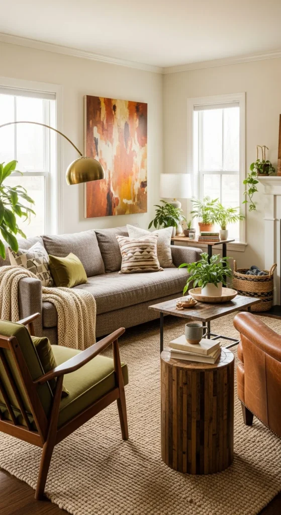 Asymmetrical living room layout