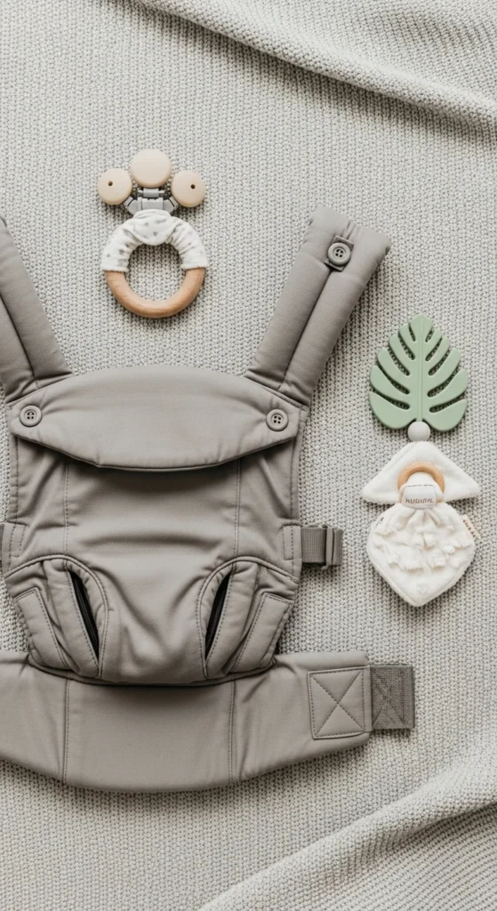 Baby Carrier + Teething Toy Set