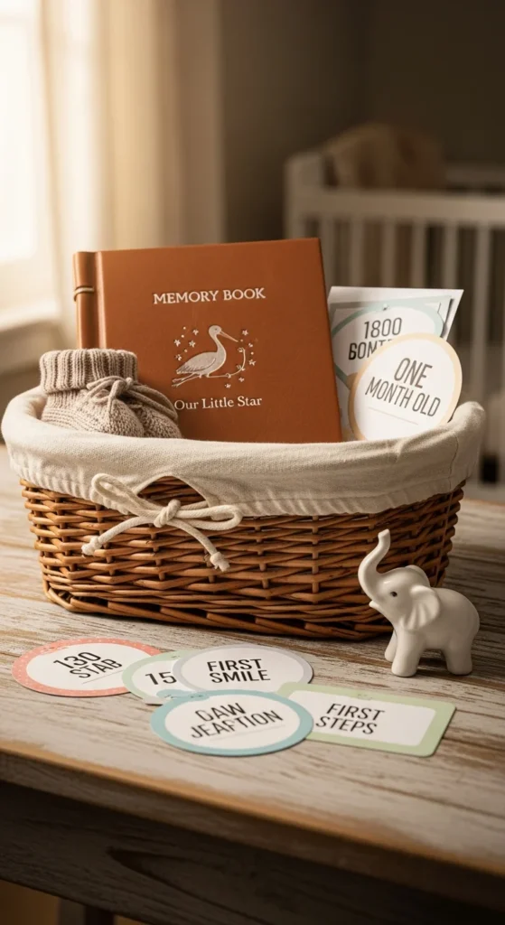 Baby keepsake basket