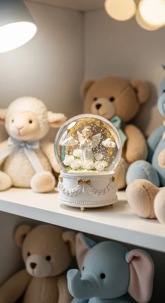 Baptism snow globe keepsake