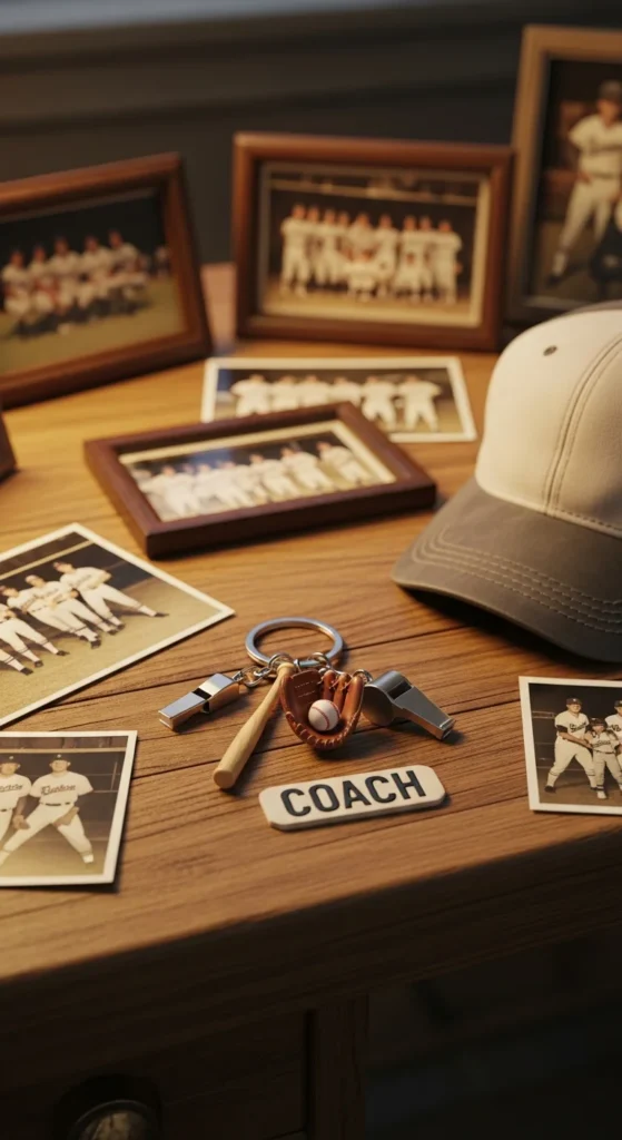 Baseball coach appreciation keychain