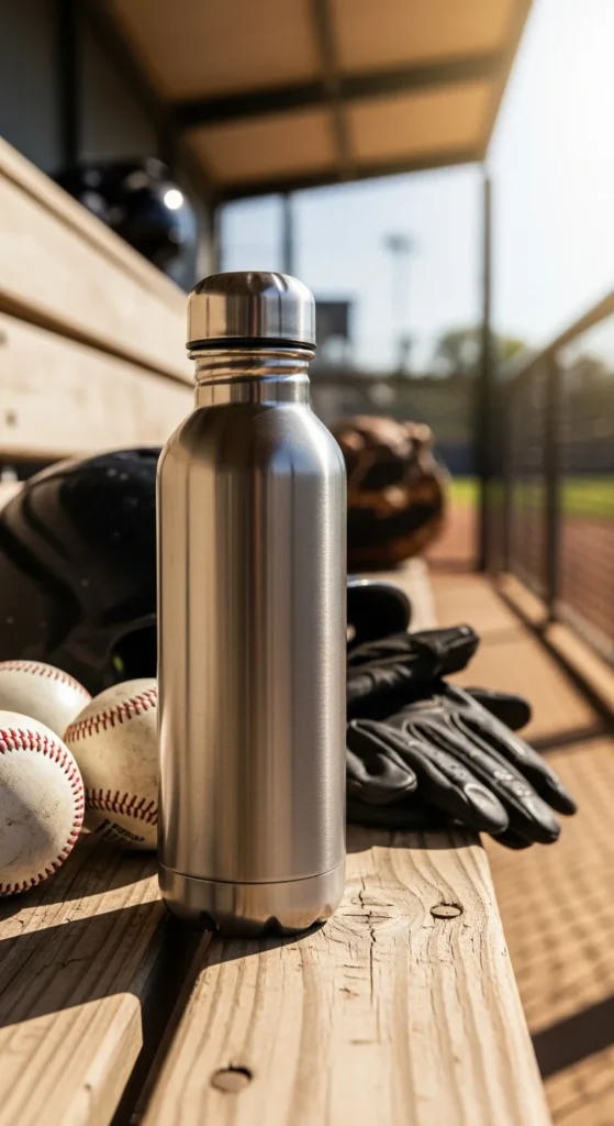 Baseball coach insulated water bottle